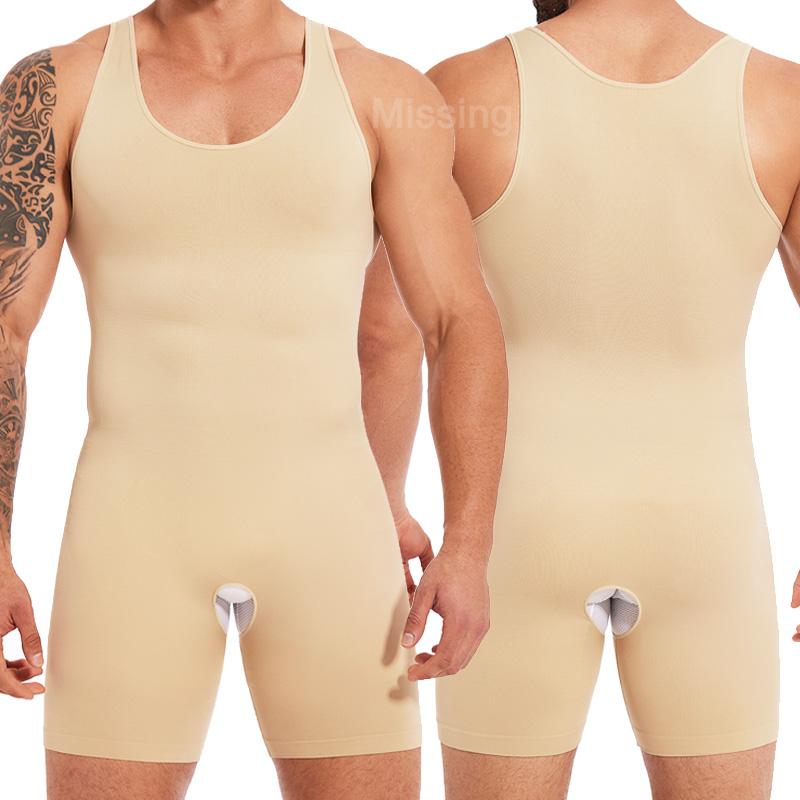 Men's Compression Bodysuit, Men Full Body Shaper Tummy Control Sleeveless Bodysuit ,Men One-Piece Shapewear For Indoor Outdoor shaping body suit