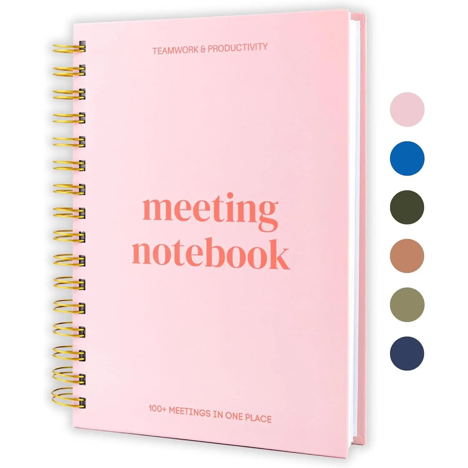 Meeting Notebook for Work Organization–Work Notebook for Note Taking | Stay Organized with 100+ Meeting Pages, Action Items & Project Planning