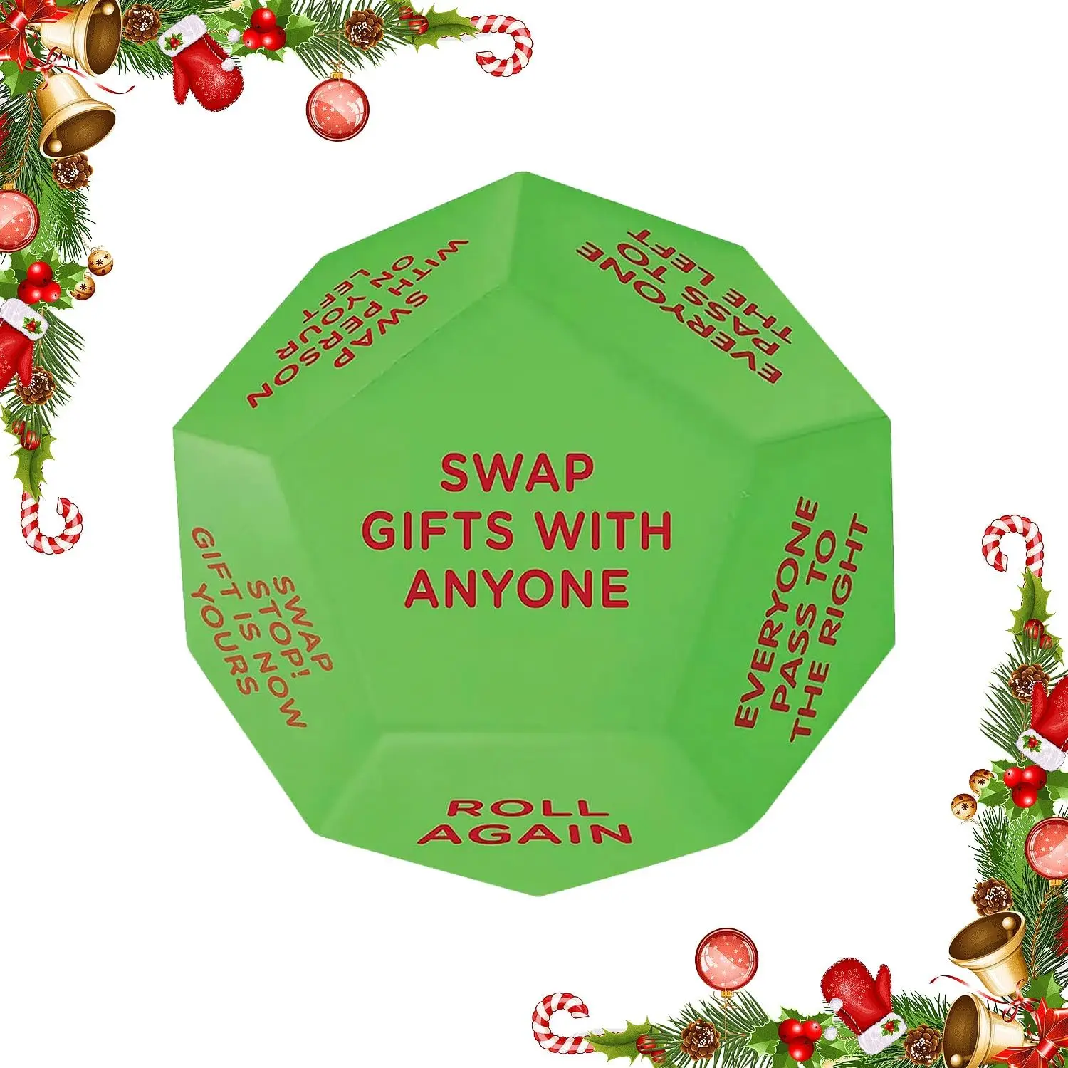 Santa Swap Gift Exchange Dice, 3.1inch Exchange Gifts Christmas Games, Christmas Stocking Stuffers Gift Exchange Dice Games  Friends  Xmas, Birthday, Party, Family Night, Holiday New model