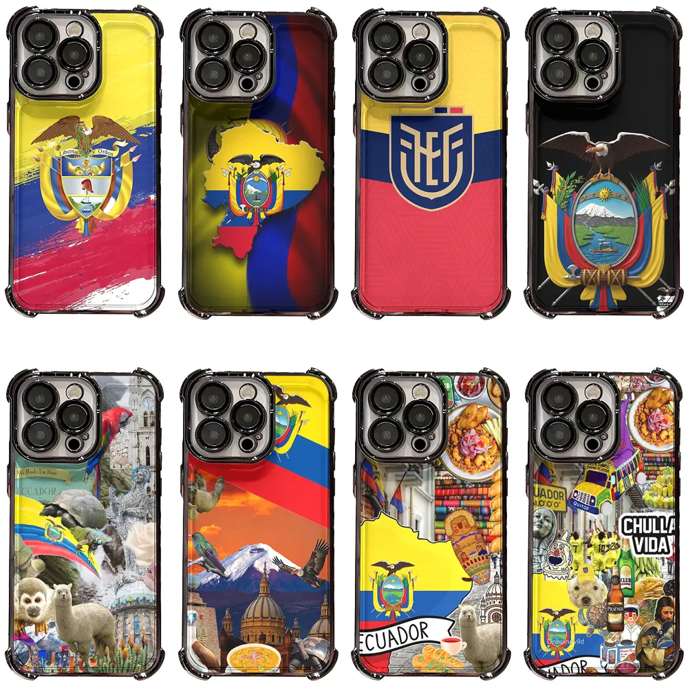 Ecuador National Flag & National Coat of Arms Print Phone Case for iPhone 17/16/15/14/13/12/11 Pro Max/Pro/Plus & Samsung S23/S24/S25/S26 Ultra/Plus,Perfect for Ecuador Local Residents Cultural Enthusiasts Birthday Holiday Gifts