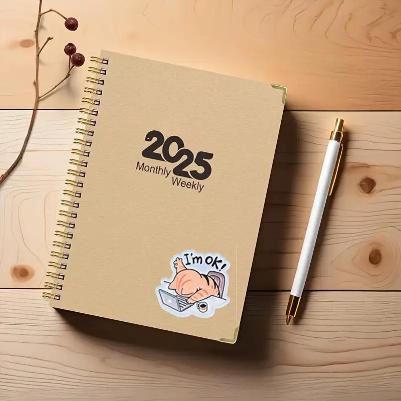 A "I'M Fine" Cat Sticker - Glossy Hollow Design, Suitable for Laptops, Water Bottles, And Phones - Durable Accessory And Gift, Notebook Decoration