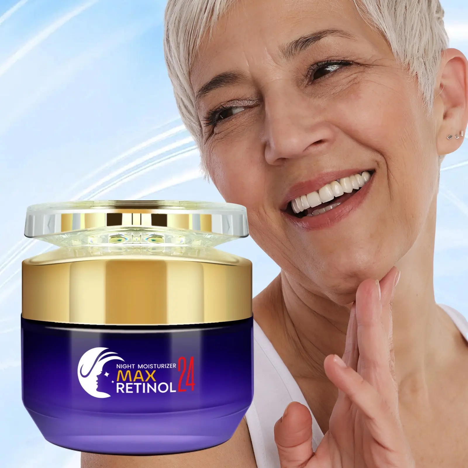 24 Hour Deep Moisturizing Night Cream 50g, Contains Retinol and Hyaluronic Acid, Long-Lasting Hydration, Ideal for Dry Skin, Retinol Moisturizer