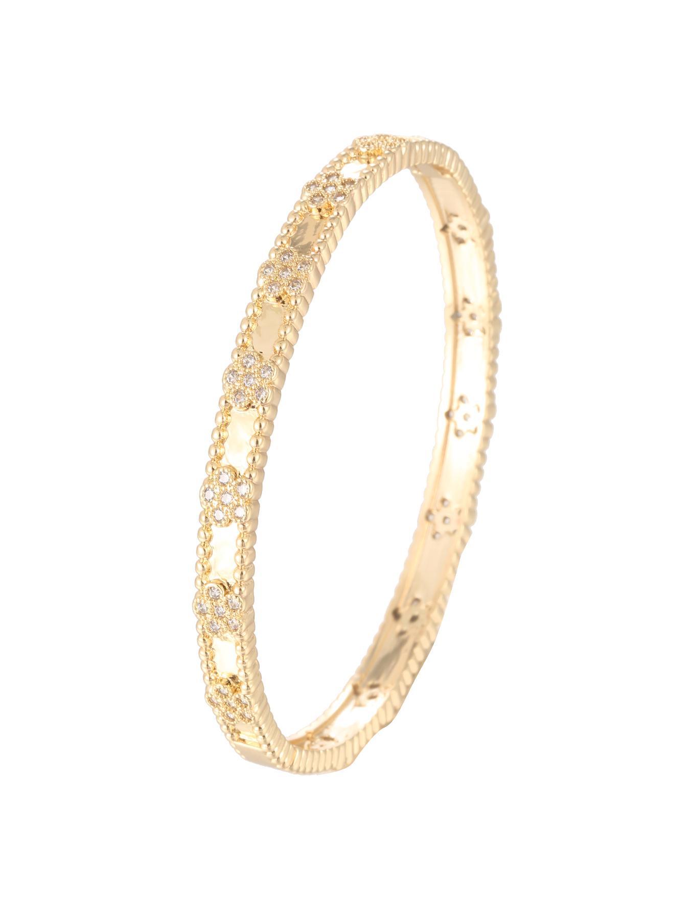 S925 Sterling Silver Artificial Zirconia Decorated Bracelet, Elegant Cuff Bangle Bracelet for Women, Fashion Jewelry for Party, Daily Decor, Trendy All-match & Exquisite Jewelry for Birthday Gift