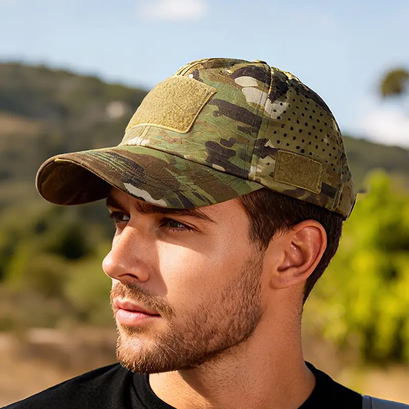 Tactical Camo Baseball Cap for Men Women Breathable Mesh Sun Hats Lightweight Adjustable Camouflage Caps Outdoor Hunting Hiking Camping Fishing Sports UV Protection Hat Comfortable Quick Dry Cycling Sun Protection Hat