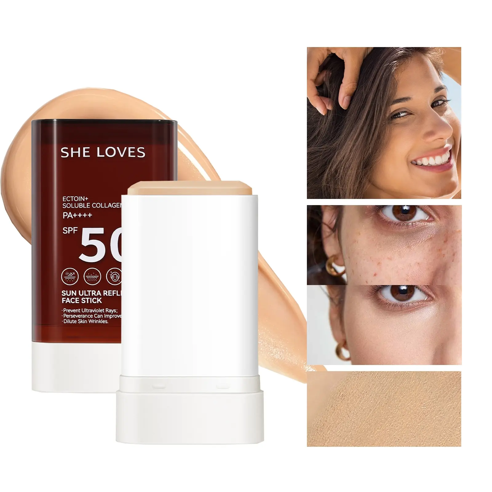 3-in-1 sunscreen concealer foundation CC cream, light in texture, Lightweight Buildable Coverage, covering defects, lasting makeup, natural makeup effect