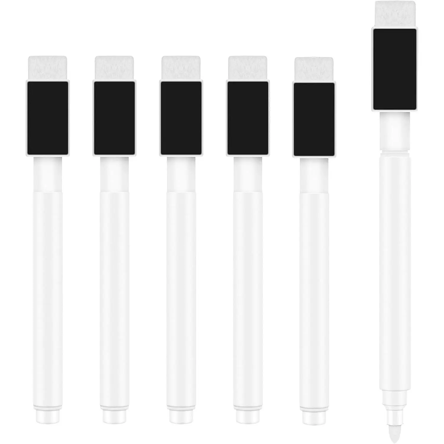 5 count White Dry Erase Markers  Dry Erase Marker with Eraser Cap Mini Dry Erase Markers for Blackboard (5)