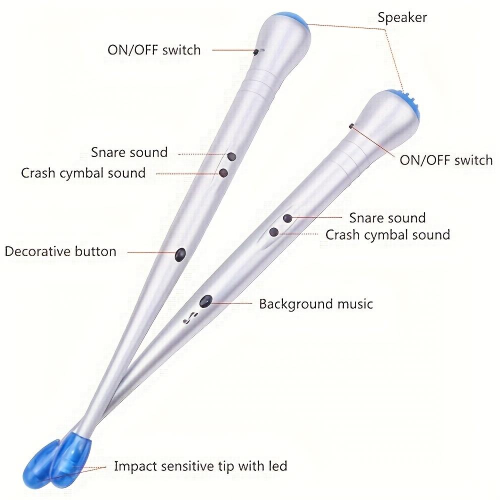 [Holiday Gifts] Electronic Sensing Rhythm Drumsticks - Air Percussion Instrument with -Like (No Drums) |   Interactive Music Practice & Party Games for /s |   Holiday Gifts (White) |   Compatible with Smartphones