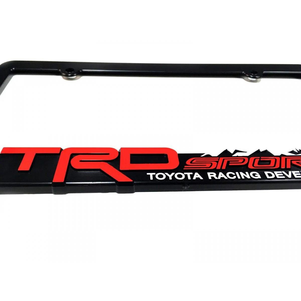 2PC TRD-Style Sport License Plate Frame for Toyota Tacoma Tundra 4Runner RAV4 Highlander
