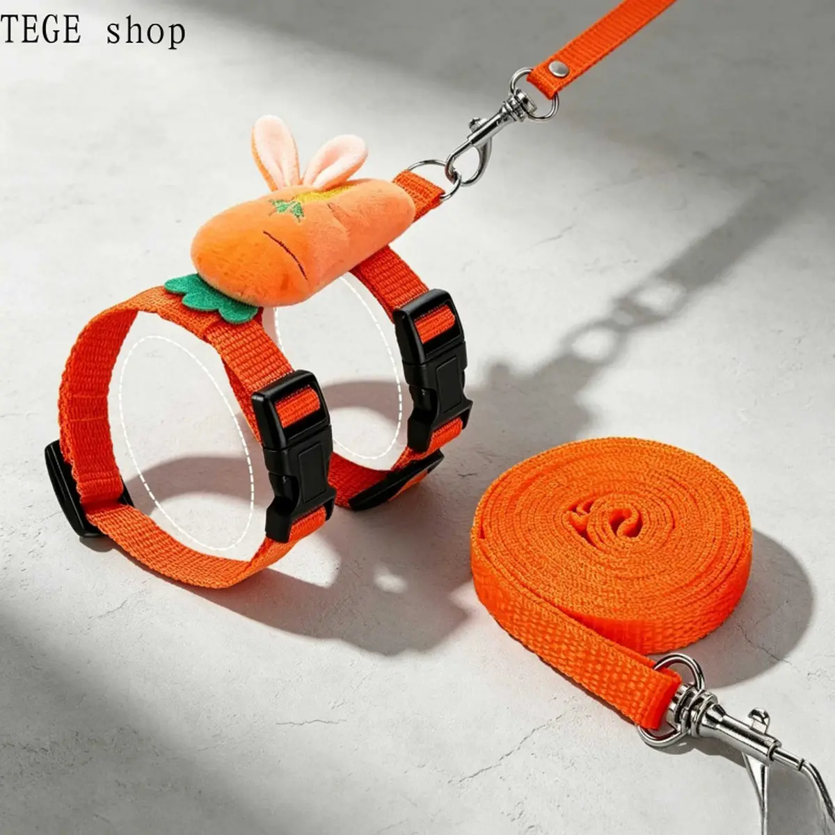 4-Piece Adjustable Rabbit Harness and Leash Set – Universal Fruit-Patterned Vest, Suitable for Small Pet Outdoor Activities