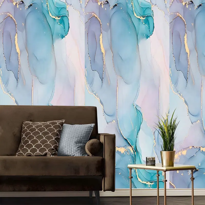 Luxury Blue Purple Marble Peel And Stick Wallpaper, Resistant Easy To Clean Self Adhesive Removable,No Residue, Reusable Durable Home Decoration,Suitable For Bedroom,Living Room,Cabinet All Indoor Decor Surfaces,Perfect Gift for Home Decor Enthusiasts