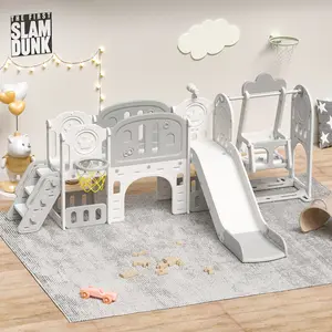 Toddler Slide, Kids Slide for Toddlers Age 1-4, 11in 1 Baby Slide Outdoor Indoor Playground with Basketball Hoop and Extra long aisle, Strong swing,Sturdy and Easy Assembly Toddler Playset, Ideal Todd