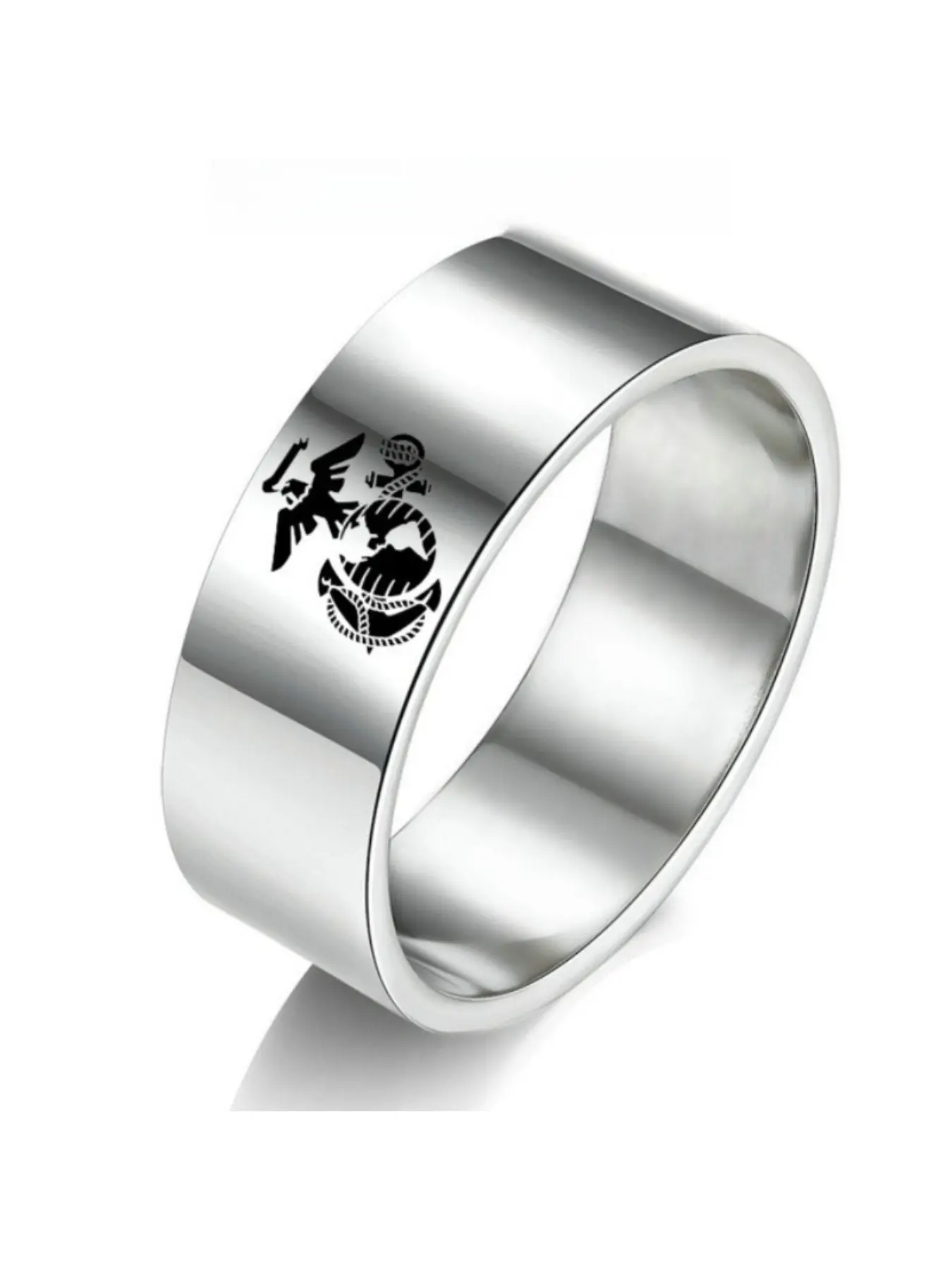 Innovative Niche Design Eagle Anchor Pattern Men's Tungsten Steel Ring Suitable for Daily Wear, Parties, Gatherings, and Holiday Accessories as Gifts
