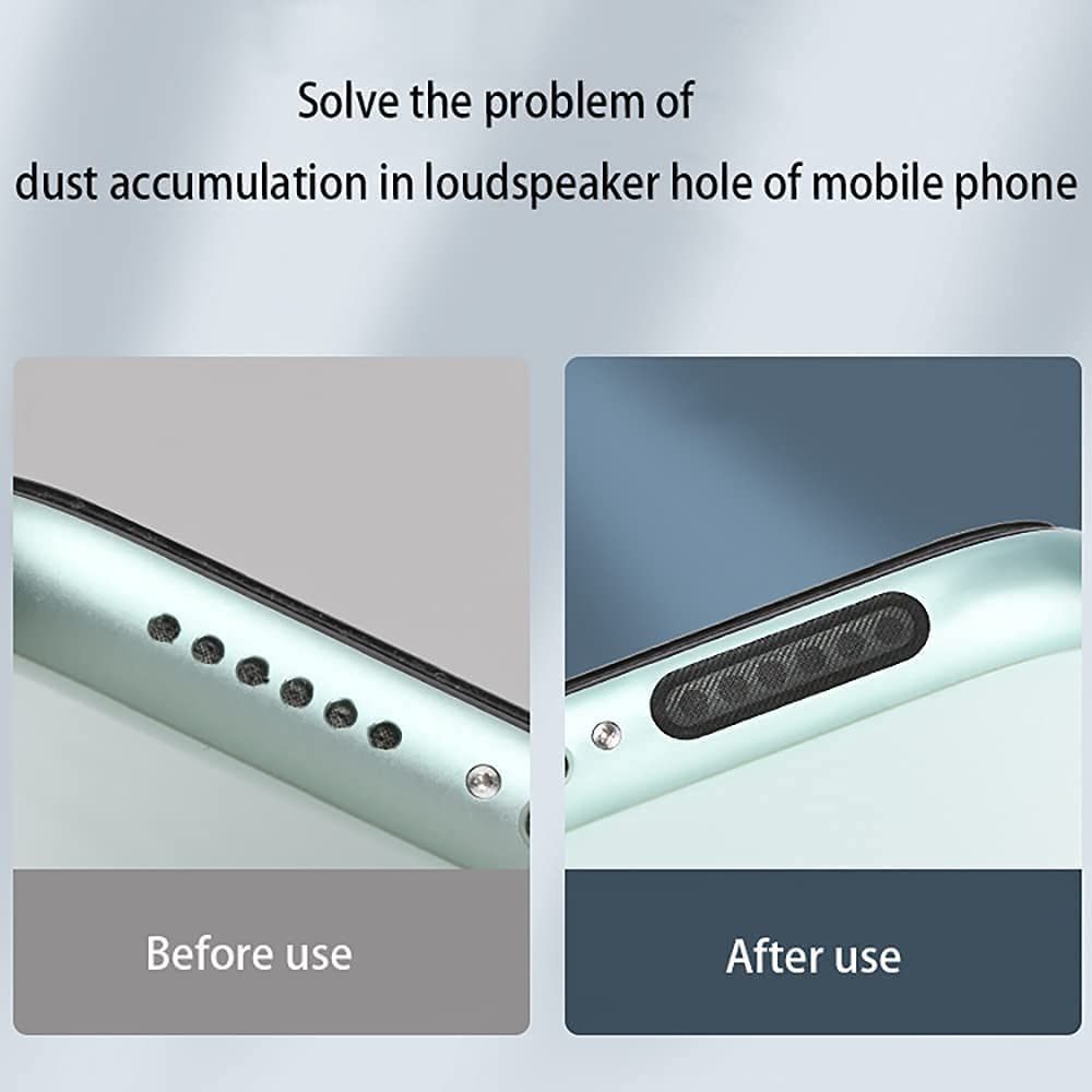 48PCS Universal Phone Speaker Dust Protector Cover Mesh Stickers Compatible with iPhone 17 16 15 Pro Max, iPhone 14, 13, 12, , Included  Tweezer