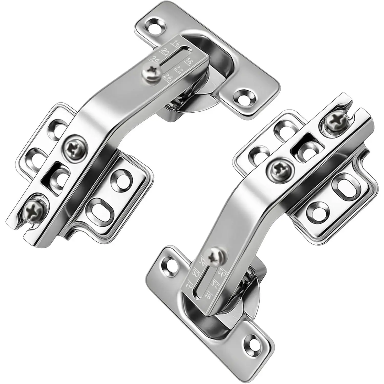 135  Cabinet Hinges, Lazy Susan Hinge for Corner Cabinets,  Hinges for Kitchen Folded Doors -  Adjustment, Cupboard Hinge , Brushed Nickel 1 Pair