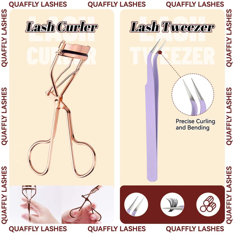 Diy Eyelash Curler Set, Natural Eyelash with Eyelash Bond & Seal, Eyelash Remover, Eyelash Mousse, 2 Eyelash Shampoo Brushes, Tweezers, Eyelash Curler Eyelash Tools Curl Lashes Makeup