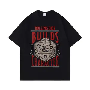Retro Dungeons & Dragons Fashion Oversized Cool INS Vintage Dice Streetwear Crew Neck Pure Cotton Soft T-shirt Women Men Unisex Summer Comfortable and Stylish Items Holiday Gifts Father's Day