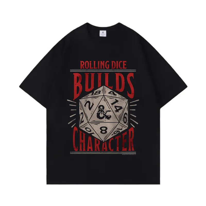 Retro Dungeons & Dragons Fashion Oversized Cool INS Vintage Dice Streetwear Crew Neck Pure Cotton Soft T-shirt Women Men Unisex Summer Comfortable and Stylish Items Holiday Gifts Father's Day