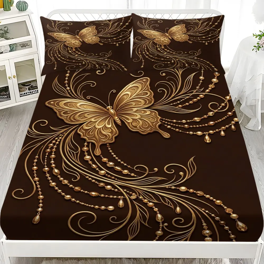 3-Piece Ballet Theme Bed Sheet Set, 2D Flat Print, Includes 1 Duvet Cover & 2 Pillowcases, Bedroom Decor, No Core Included