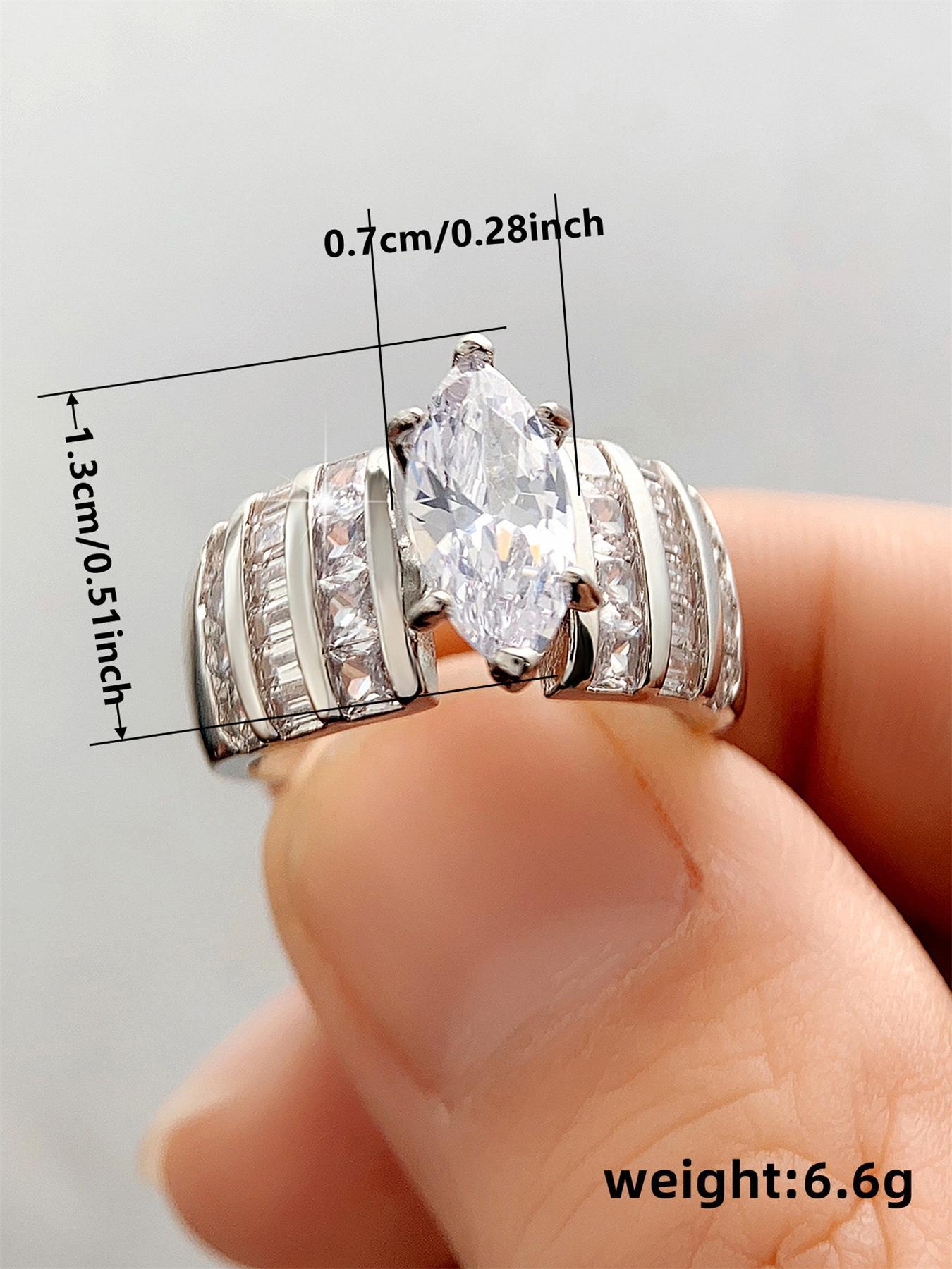 Classic Elegant Rhinestone Decorated, Fashion Jewelry for Party, Daily Clothing Decor, Trendy All-match & Exquisite Jewelry for Birthday Gift, Fashion Engagement Rings