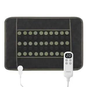 ETL Certified Far Infrared Heating Pad with 50 Tourmaline Stones, 32"x21" Large Heating Mat for Back Pain Relief & Period Cramps, Deep Penetrating Thermal Therapy Pad with Auto Shut-Off Timer
