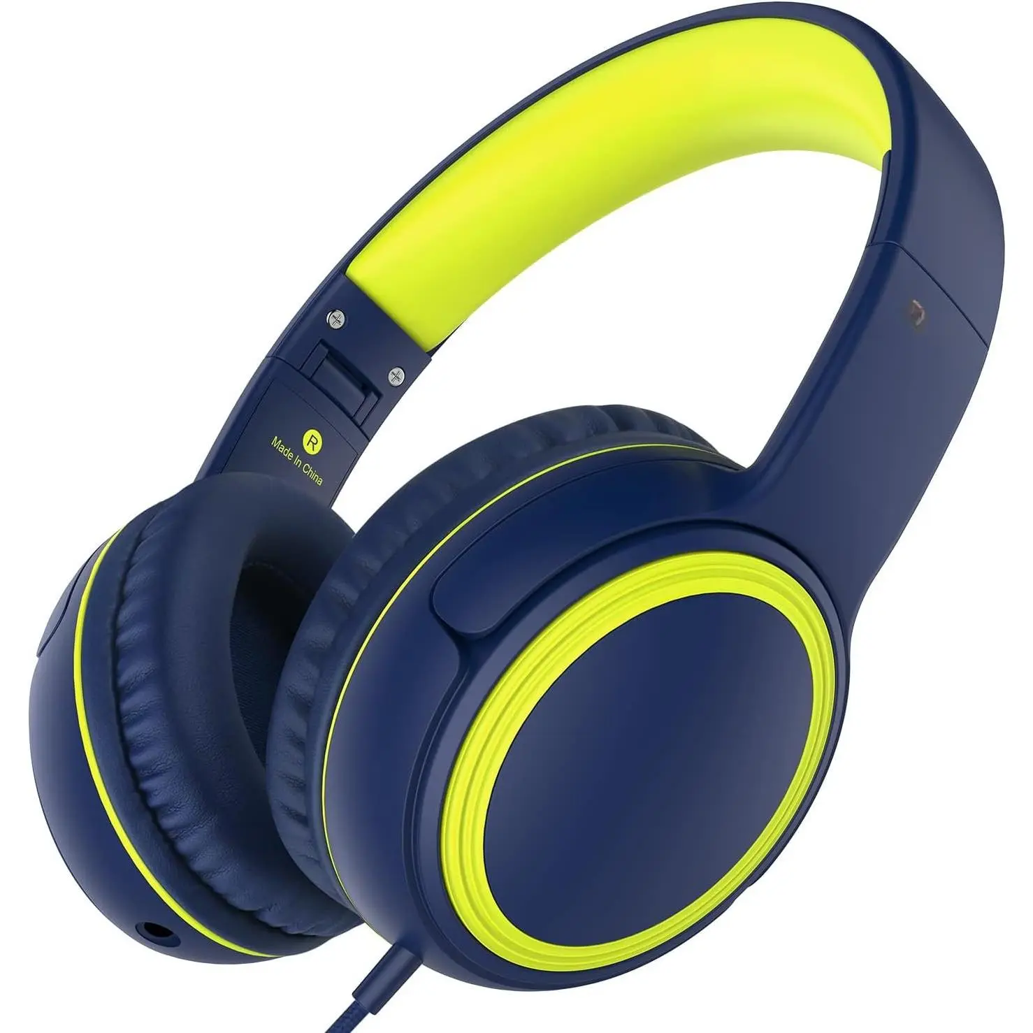 A10  Headphones with Microphone, Lightweight Folding Stereo Bass Portable Wired Headphones with 1.5M No- Cord, Blue