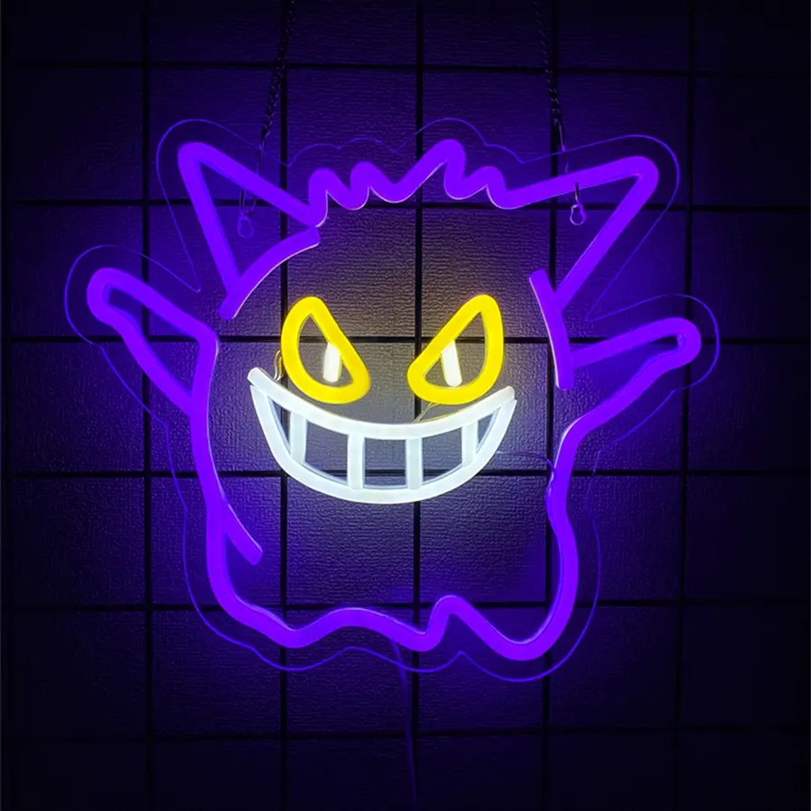 Neon Sign Wall Decor LED Light Up Anime Theme, Bedroom Home Decoration for Men, Game Room Party Club Bar, USB Powered Gift