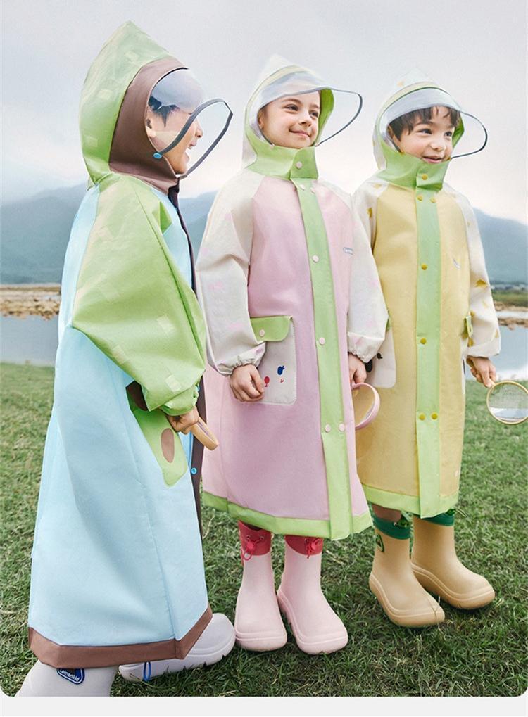 Korean Cute Kids Raincoat Waterproof Children Animal Style Rain Poncho Rain Coat Jacket With Backpack Position Student RainWear