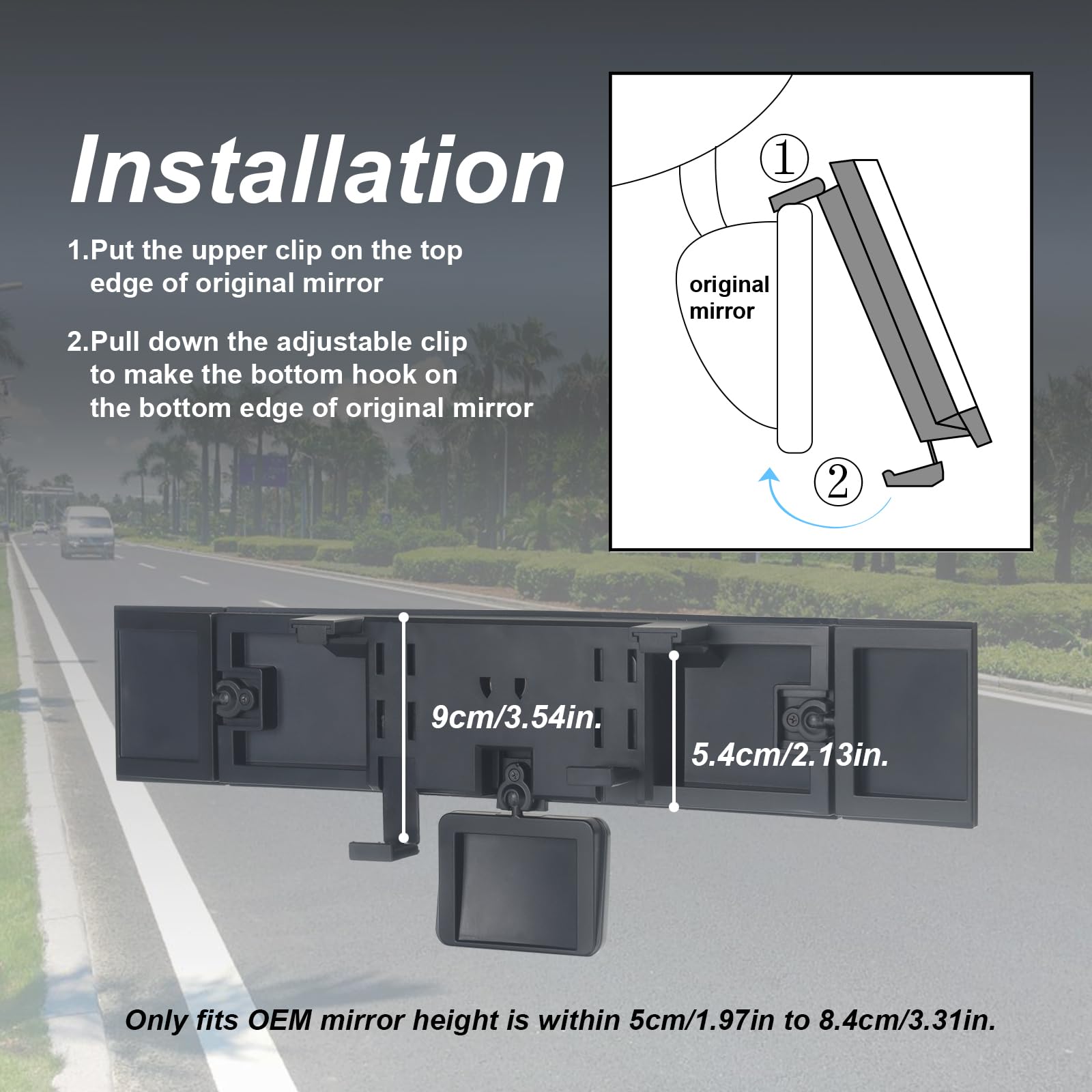 15" Rear View Mirror With Car Panoramic Rearview Mirrors Extender Clip On Large Wide Angle For Truck And Suv (white) 15" Rear View Mirror With Car Panoramic Rearview Mirrors Extender Clip On Large Wide Angle For Truck And Suv (white)