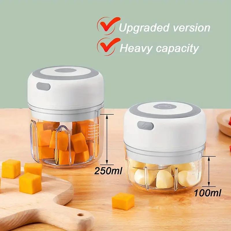 Electric Garlic Chopper, USB-Rechargeable Mini Portable Vegetable Chopper, Multifunctional Durable Chopper, Garlic Grinder Masher, Wireless Food Processor for Ginger, Chili, Fruit and Meat, Household Appliances
