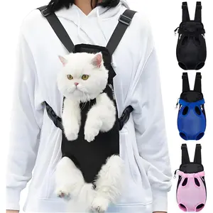 Pet Carrier Backpack, Adjustable Front Backpack Carrier with Leg Out Design, Large Size for 10-18 lbs Small Medium Dogs & Cats, Perfect for Hiking, Camping, Travel & Cycling, Black
