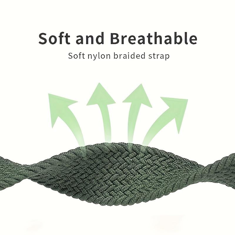 Apple Watch Braided Nylon Strap – Double Ring Elastic Sports Wristband with Metal Snap, Fits 38–49mm, Series 1–10, SE, Ultra / Ultra 2, Unisex