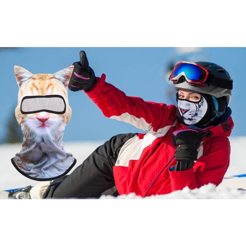 3D Cat Ear Ski Balaclava Mask, Cute Sheisty Full Face Mask with Ears for Music Festivals, Raves, Skiing, Halloween Parties & Outdoor Activities