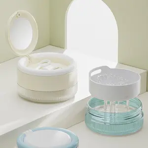 Portable Orthodontic Retainer Case, Magnetic Closure, Detachable Cleaning, Handheld Design, Mirror Filter Basket, Ideal for Retainer Storage