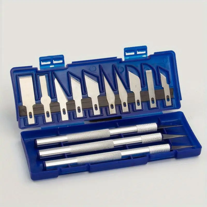 13Pcs Metal Carving Knife Pen Style Art Seal Cutting Manual Combination Paper Cuttings Non-Slip Gadget DIY Precision Repair Tool