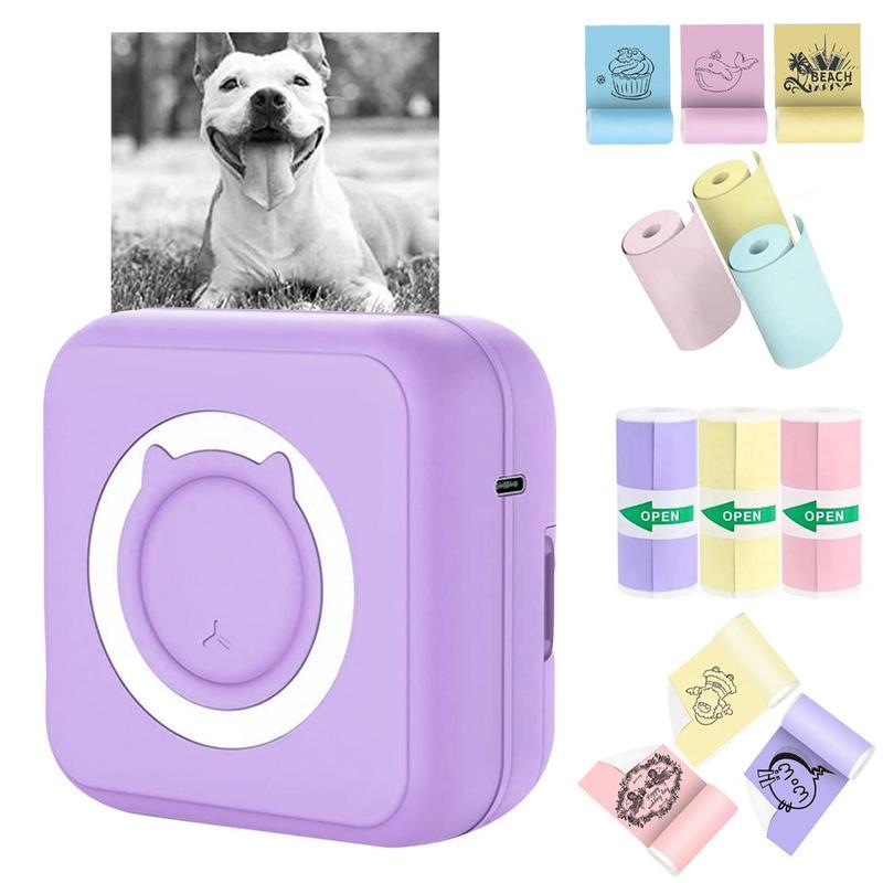 Portable Mini Sticker Printer - Inkless Thermal Bluetooth Pocket Printer for iOS Android Notes Photo