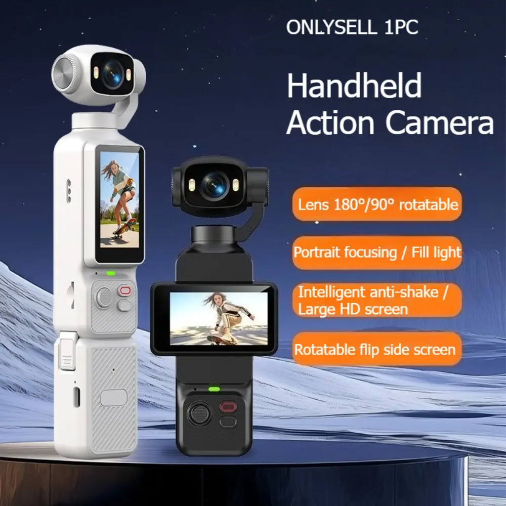 Anti-shake Vlog Camera Features Adjustable Side Flip Screen. Easy Handheld Operation for Cycling, Hiking and All Outdoor Filming Scenes.