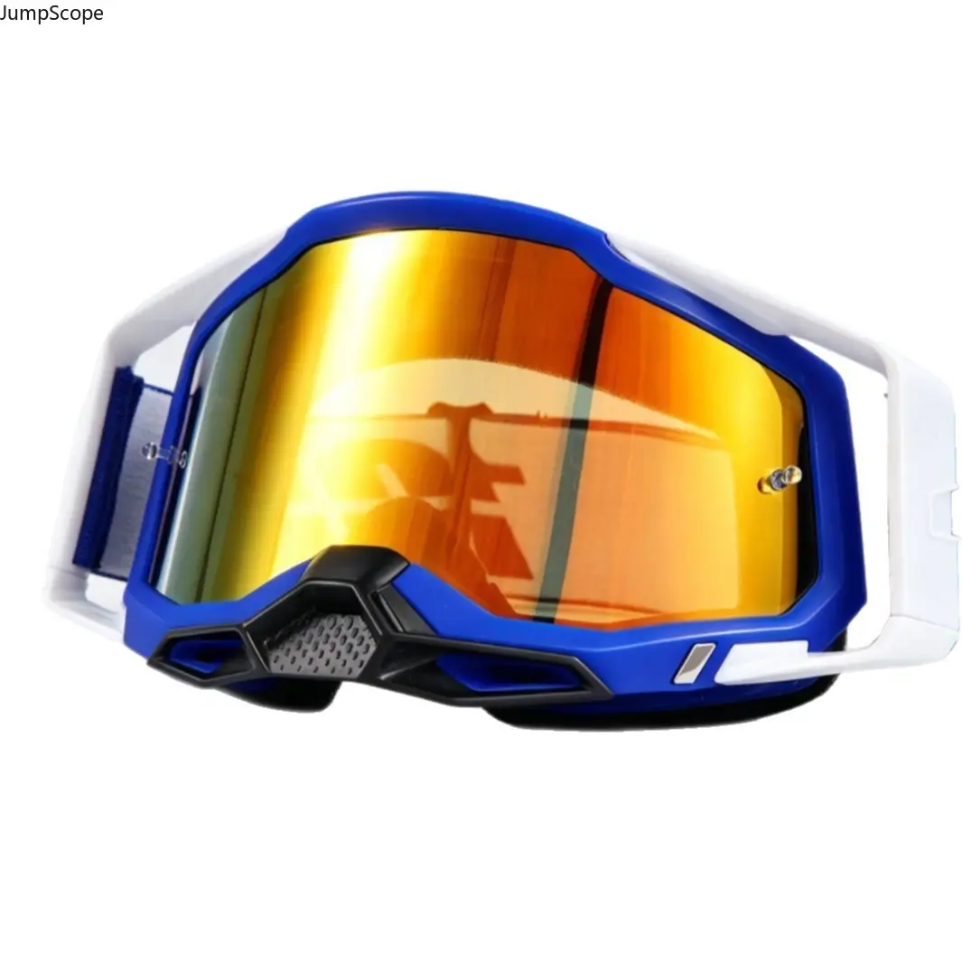 MX Outdoor Riding Goggles, Shatterproof Scratch-Resistant Dual-Layer Anti-Fog Curved Lenses, Sweat-Absorbing Full Foam Seal, Adjustable Strap All-Terrain Eye Safety Accessory