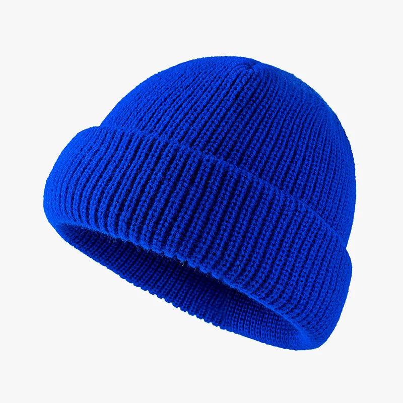 Knitted hat for women in autumn and winter season, melon skin hat for men, warm short style, cold hat, woolen hat