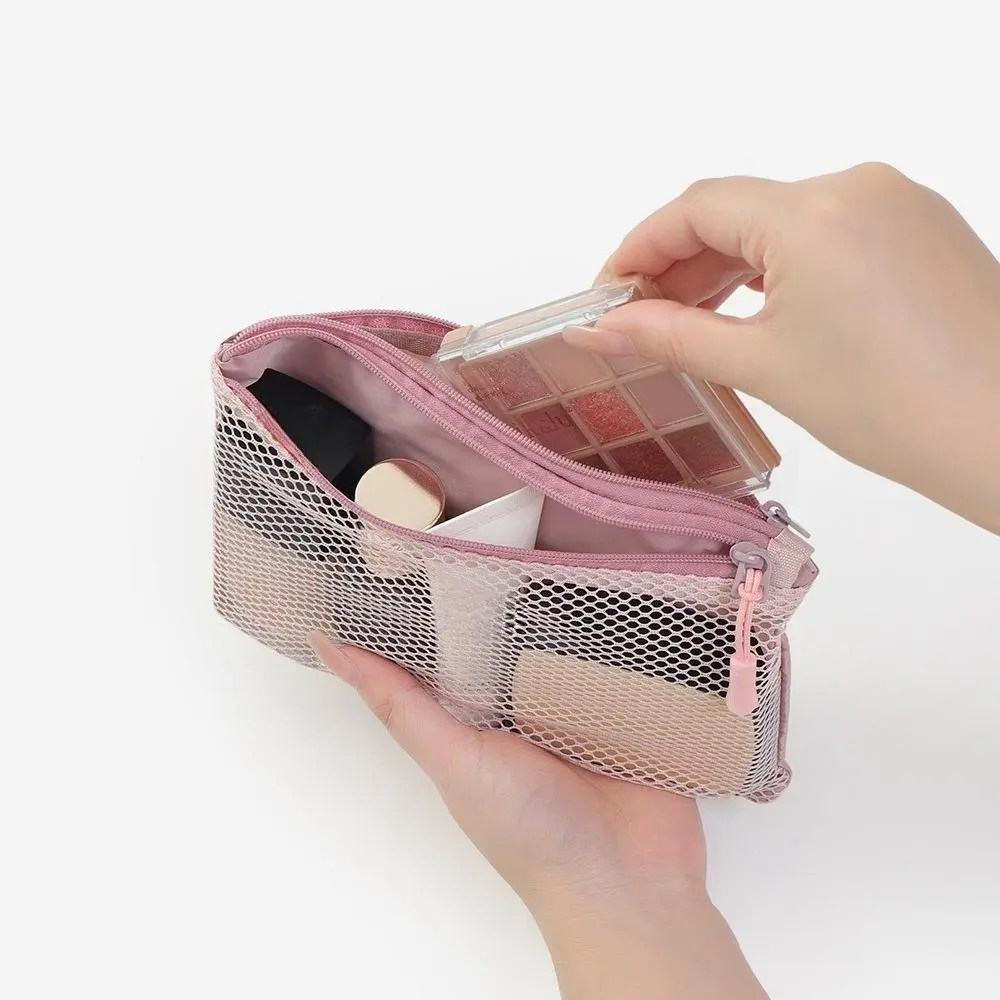Mini Double-Zipper Polyester Multipurpose Pouch – Portable Travel Organizer for Cosmetics & Electronics, Lightweight Handheld Storage Bag for Home, Office & Outdoor, Cute Makeup & Cable Case