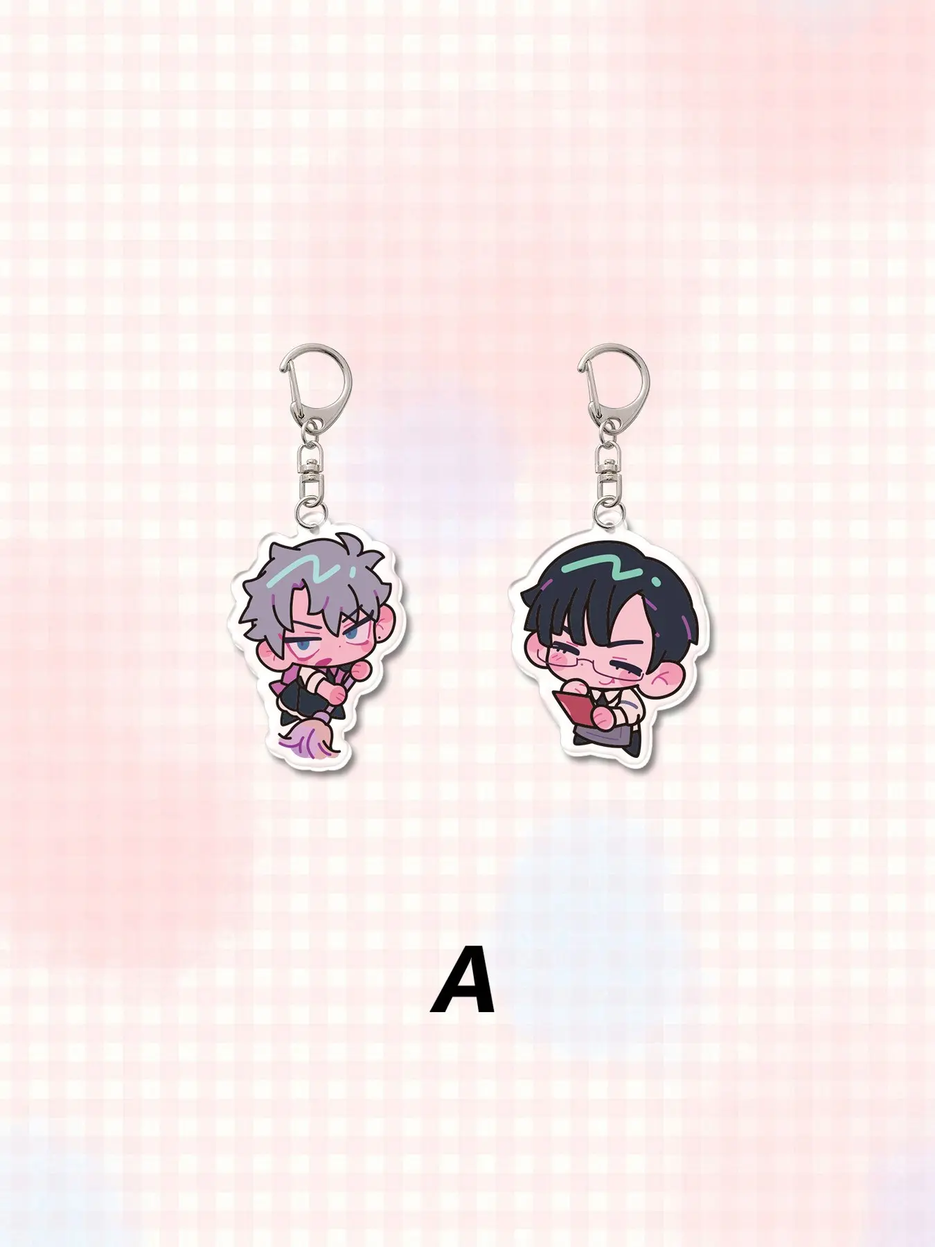 A Pari Acrylic Cute Cartoon Uniform Alien Stage & Ivan Till Keychain, Aesthetic Keychain, All Season Accessory, Bag Pendant, Wallet Charm, Friend Gift