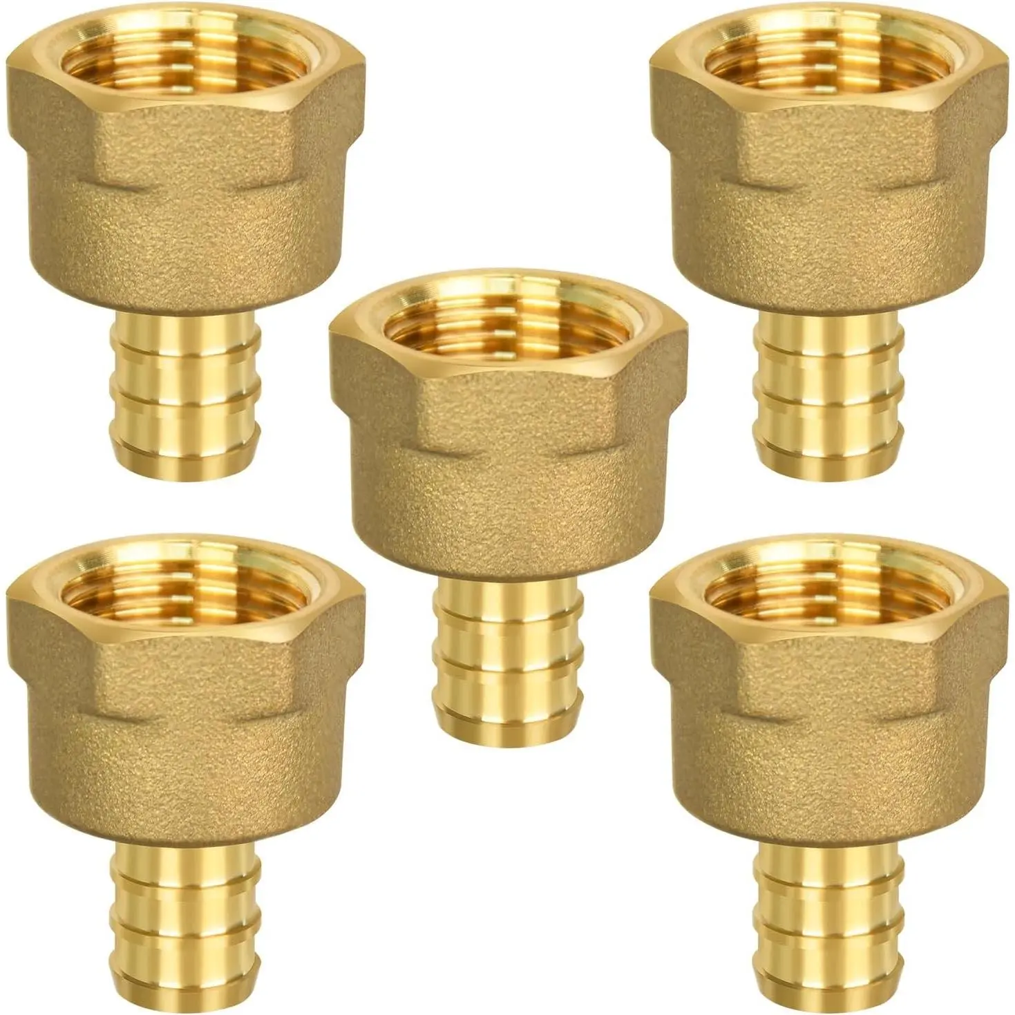 5 Pack PEX 1/2" x 1/2" NPT Female Fittings | for PEX pipes in plumbing jobs