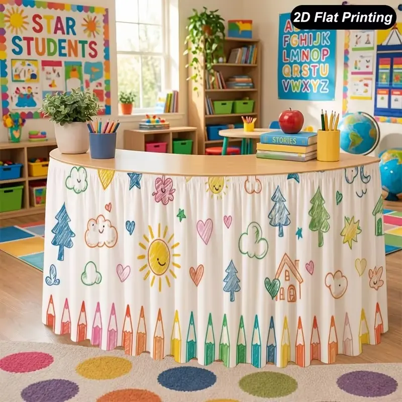 Cute Stars Sun Cloud Tablecloth, Perfect for Home Kitchen Decor, Christmas Table Runner, Festive Holiday Decoration, Family Party Essentials