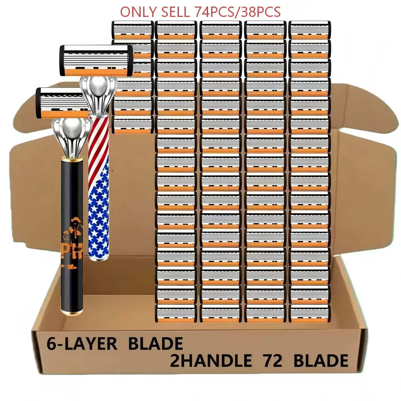 This classic men's razor comes with 72 ultra-sharpand durable blades, and its progressive designensures a safe,smooth and painless shavingexperience.Comes with 2 non-slip handles, perfectfor holiday gifts