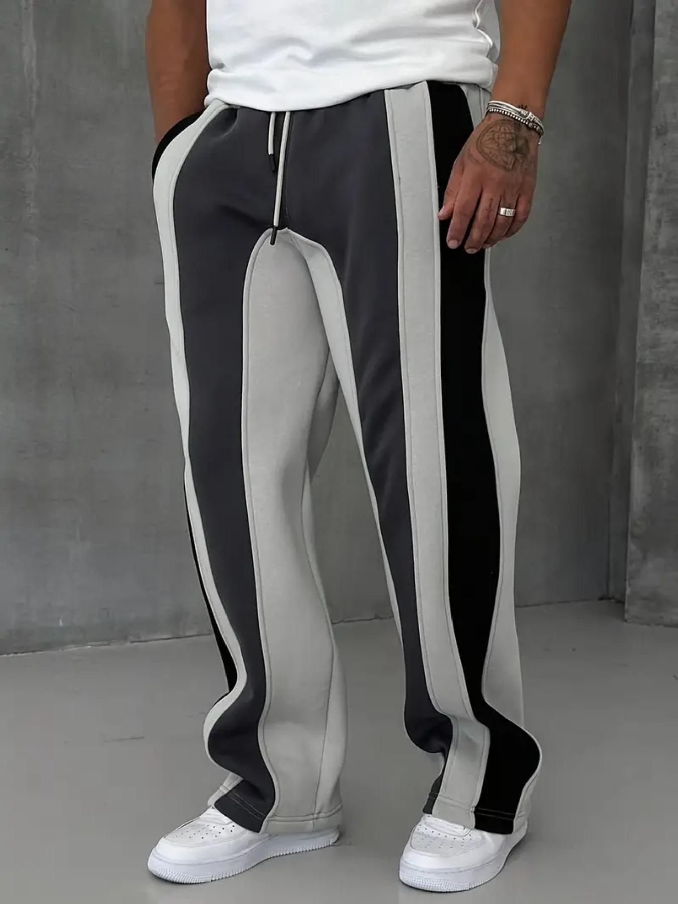 Men's Colorblock Side Stripe Sweatpants, Regular Fit Casual Comfy Breathable Pants for Daily Wear, Men's Trousers for All Seasons