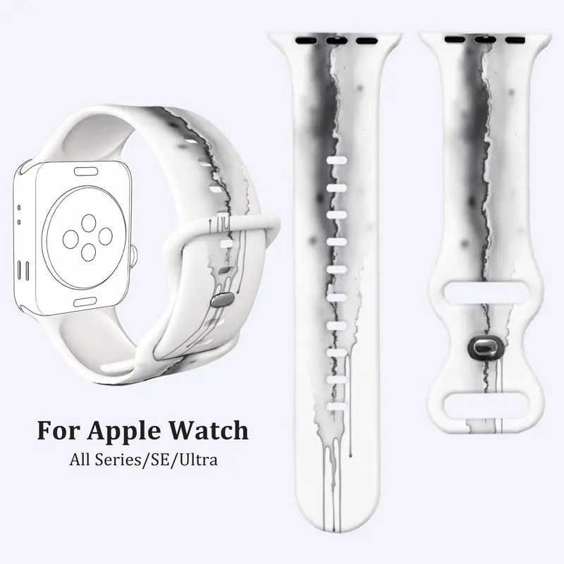 Apple watch 44/45/46/49mm 38/40/41/42mm Silicone Watch Band Unisex Series1/2/3/4/5/6/7/8/9/10/Ultra/SE Multicolored Trendy Color Matching