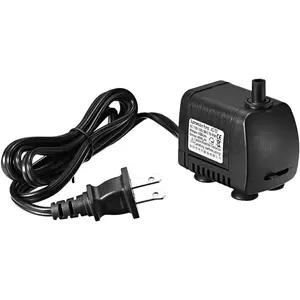 105 GPH (400L/H, 7W, 110-120V) Submersible Water Pump US Plug for Pond, Fish Tank Fountain Water Pump Hydroponics with 4.9ft (1.5M) Power Cord