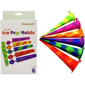 [Summer essentials]Popsicle Molds,6 Pack Silicone Ice Pop Molds,Drip Free Popsicles Molds for Kids,Easy Release Ice Cream Maker Reusable DIY Pop Molds,BPA Free Freezer Tubes with LidsGift