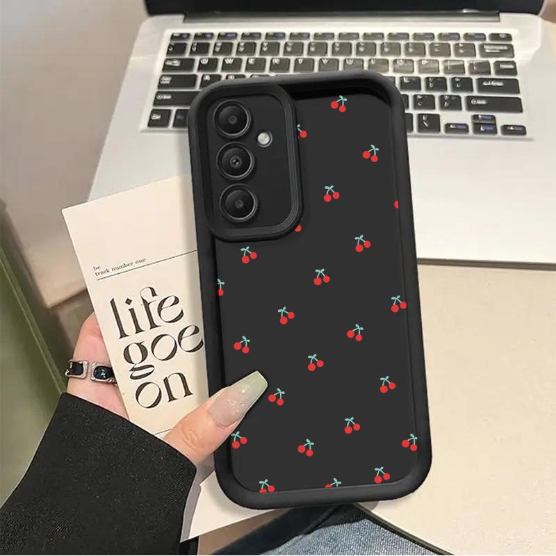 Phone Case with Small Cherry Pattern, TPU Shockproof Full Protection Case, Suitable for Samsung S21/22/23/24/25/NOTE20 PLUS ULTRA FE A13/14/15/16/17/33/34/35/36/52/53/54, Ideal Gift for Friends and Family, T15