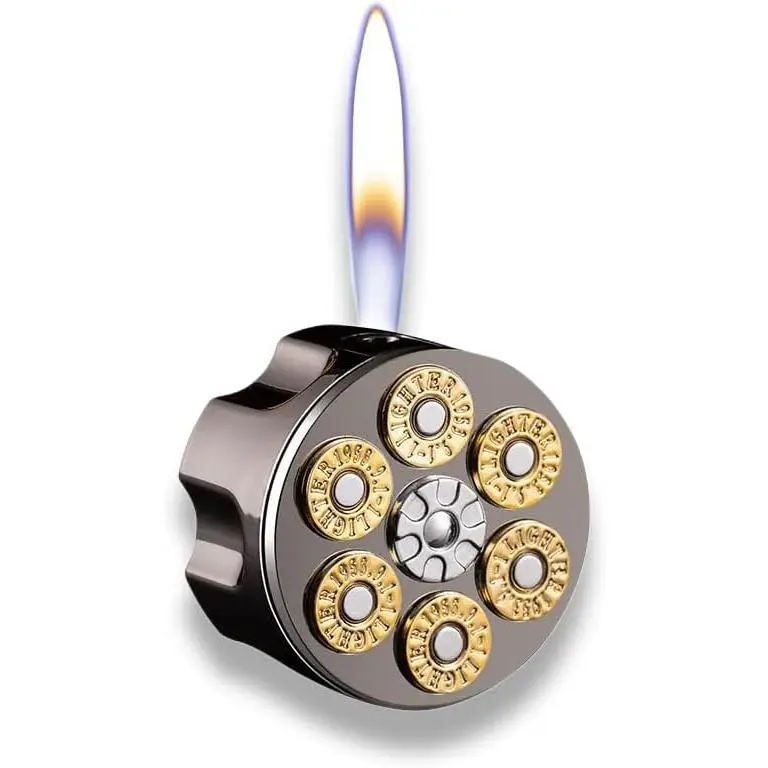 Brightfire Vintage Butane Lighter - Refillable, Classic Shape, Compact Body, Mirror Finish Zinc Alloy Cool Lighter for Men, Gift Idea, Comfortable