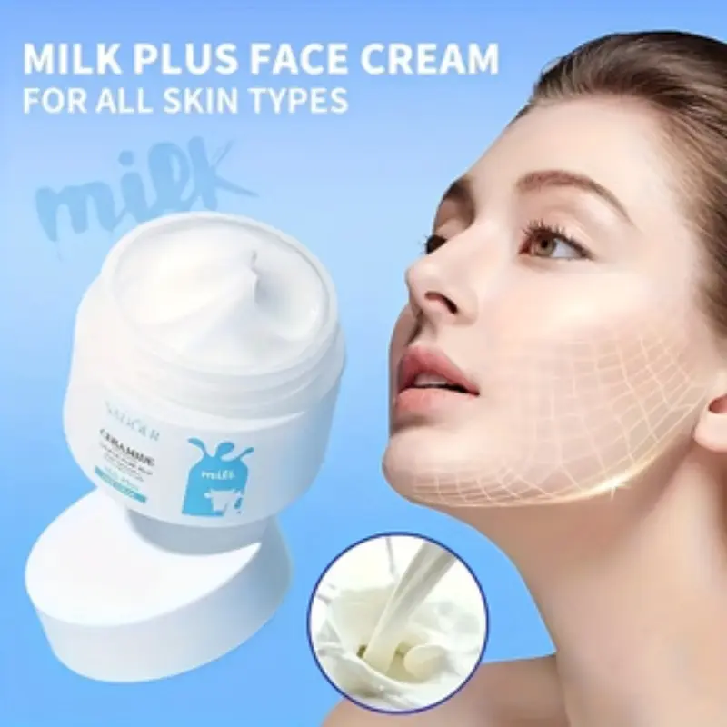 Saoer Milk Moisturizing Cream 50g/1.76oz, Deep Hydration, Non-Greasy, Easy Absorption, Suitable for Most Light Skin Types, Unisex